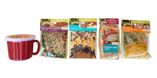 Hanover Shops Collection of Gluten Free Frontier Soups and Dish Mug Care Package and Gift Set A